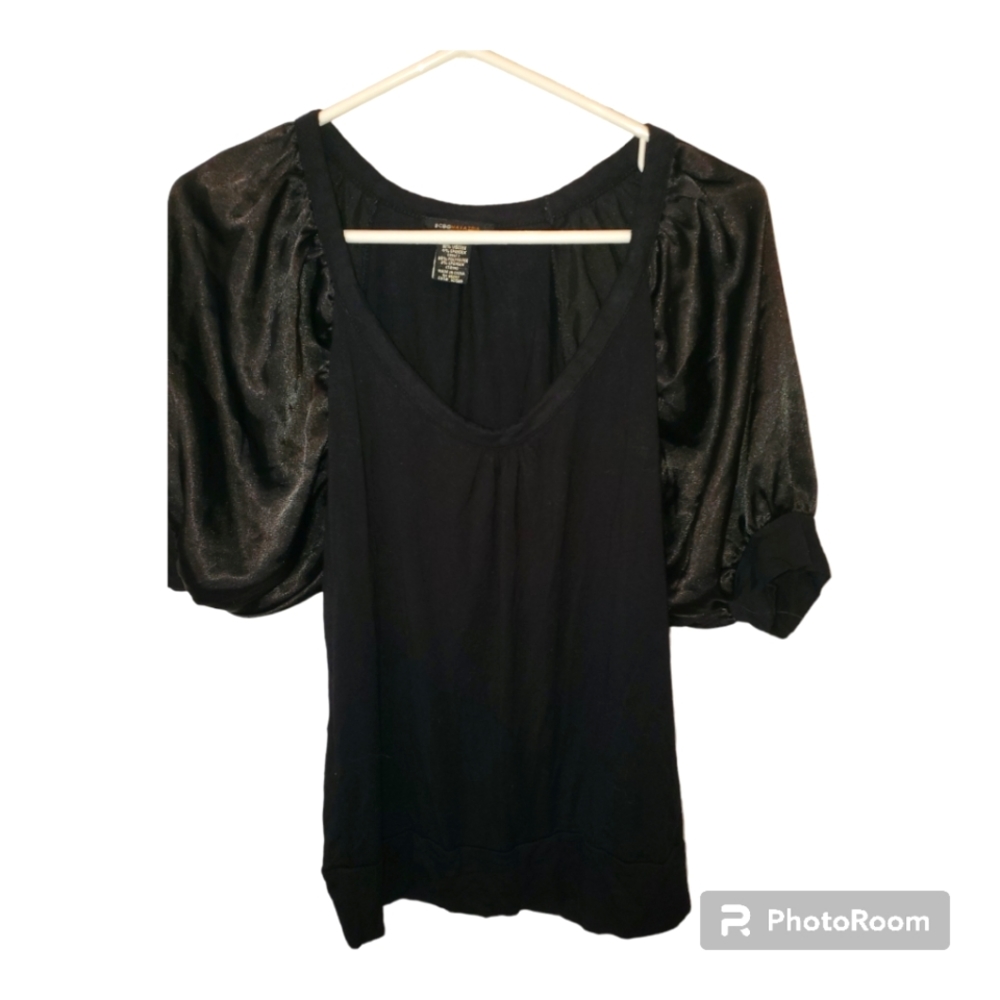 BCBGMaxAzaria Short-Sleeve Top Sz M